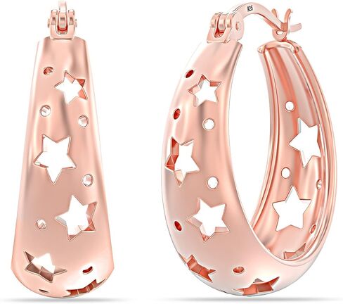 LeCalla 925 Sterling Silver Hoops Earrings | Women's Earring For Birthday Gift | Lightweight CZ Filigree Hoop Earrings for Women Jewelry in Saudi Arabia