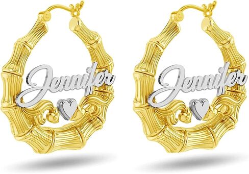 LECALLA 925 Sterling Silver Silver Custom Bamboo Heart أقراط | اثنان من الأطواق الأطواق للسيارات الخيزران للنساء 30،40،50 مم in Kuwait