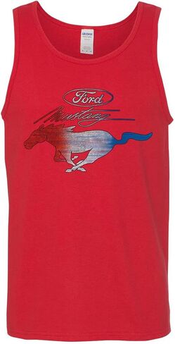 Ford Mustang Shirt USA Flag Mustang Emblem T-Shirt Cars and Trucks Mens Graphic Tank Top in Saudi Arabia