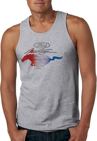 Ford Mustang Shirt USA Flag Mustang Emblem T-Shirt Cars and Trucks Mens Graphic Tank Top in Saudi Arabia