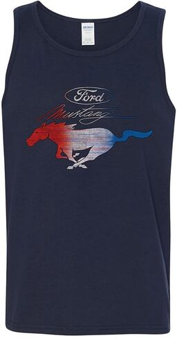 Ford Mustang Shirt USA Flag Mustang Emblem T-Shirt Cars and Trucks Mens Graphic Tank Top in Saudi Arabia