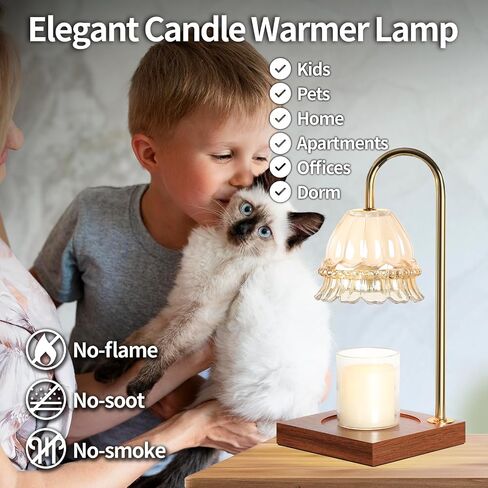 Candle Warmer Lamp, Wax Warmer Lamp Candle Lamp Timer & Dimmer 7-Levels, Compatible Most Jar Candles, Candle Top Melting, Cystal Candle Heater Lamp for Scented Wax, Elegant Home Decoration, Black in Kuwait
