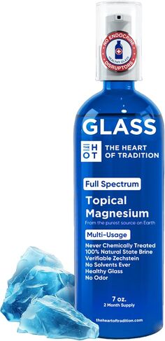 Full Spectrum Transdermal Magnesium Oil - Magnesium Spray in Healthy Glass Certified Zechstein Magnesium Chloride and Trace Minerals (7 fl oz) in Saudi Arabia