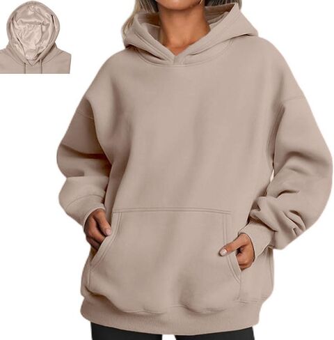 Bocianelli Womens Oversized Hoodies Satin lined Hoodies Oversized Sweatshirt Fall Sweaters Casual Y2K Jacket Clothes in Kuwait