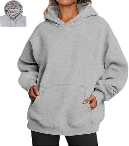Bocianelli Womens Oversized Hoodies Satin lined Hoodies Oversized Sweatshirt Fall Sweaters Casual Y2K Jacket Clothes in Kuwait
