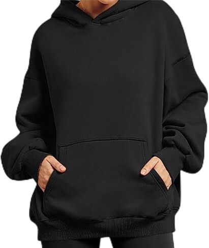 Bocianelli Womens Oversized Hoodies Satin lined Hoodies Oversized Sweatshirt Fall Sweaters Casual Y2K Jacket Clothes in Kuwait