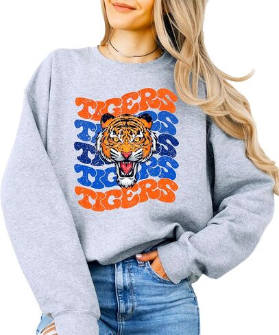 الزيتون يحب التفاح النمور متموجة من النوع الثقيل للنساء والمراهقين الرجعية التميمة النمر pullover in Saudi Arabia