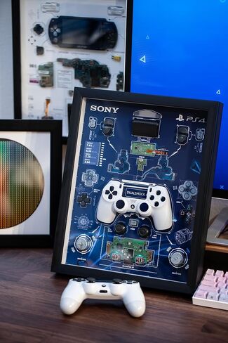 Disassembled So ny PS4 Controller Frame, PS4 Controller DualShock 4 Teardown, Disassembled Wall Art, Wall Decor, DualShock Disassmbly in Saudi Arabia