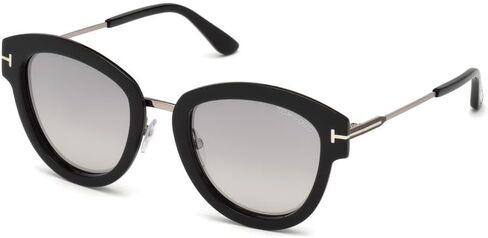 Tom Ford FT0574 14C Shiny Light Ruthenium Mia Cats Eyes Sunglasses Lens Categor, Black, 52-22-140 in Saudi Arabia