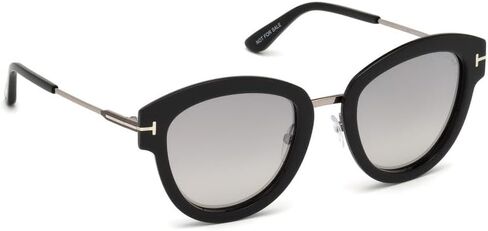Tom Ford FT0574 14C Shiny Light Ruthenium Mia Cats Eyes Sunglasses Lens Categor, Black, 52-22-140 in Saudi Arabia