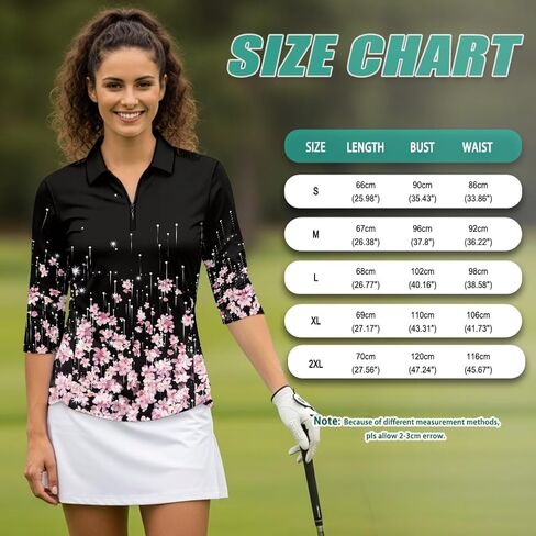 Golf Summer Golf 3/4 Sleeve Shirts for Women Athletic Yoga Tennis Shirt Moisture Wicking Casual Breathable Tops in Kuwait