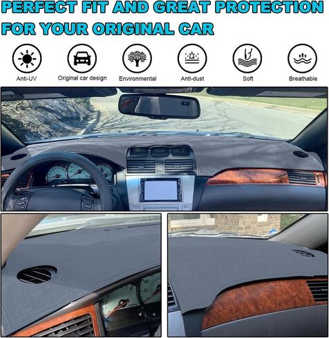 Dash Cover Custom Fit for Toyota Solara 2004 2005 2006 2007 2008 with Cutout for Climate Sensor and Light Sensor, Dashboard Cover Mat Pad Carpet Protector (Dark Gray) in Kuwait