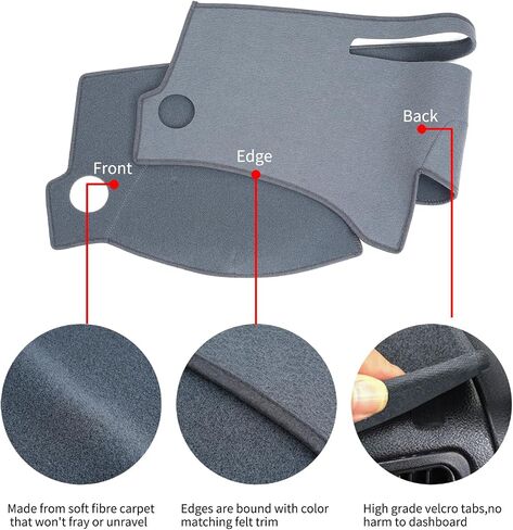 Dash Cover Custom Fit for Toyota Solara 2004 2005 2006 2007 2008 with Cutout for Climate Sensor and Light Sensor, Dashboard Cover Mat Pad Carpet Protector (Dark Gray) in Kuwait