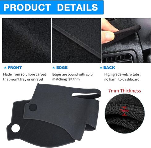 Dash Cover Custom Fit for Toyota Solara 2004 2005 2006 2007 2008 with Cutout for Climate Sensor and Light Sensor, Dashboard Cover Mat Pad Carpet Protector (Dark Gray) in Kuwait