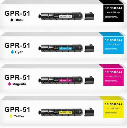 LeciRoba Remanufactured GPR-51 GPR51 Toner Cartridge Replacement for Canon 8516B003AA 8517B003AA 8518B003AA 8519B003AA for Canon ImageRunner Advance C250 C250if C350 C350if Printer (4-Pack) in Saudi Arabia