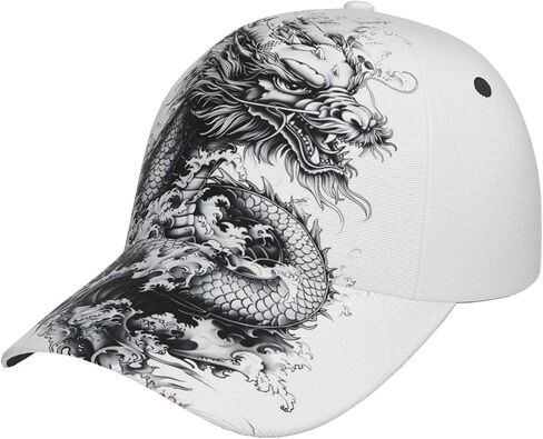 لعبة البيسبول Cap Dragon Hat للرجال نساء ، والأزياء القابلة للتعديل التنين الصيني للبيسبول قبعة القبعات الشاحنة غير الرسمية in Kuwait