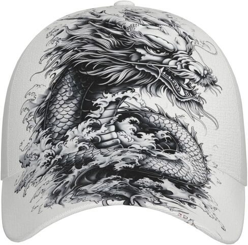 لعبة البيسبول Cap Dragon Hat للرجال نساء ، والأزياء القابلة للتعديل التنين الصيني للبيسبول قبعة القبعات الشاحنة غير الرسمية in Kuwait