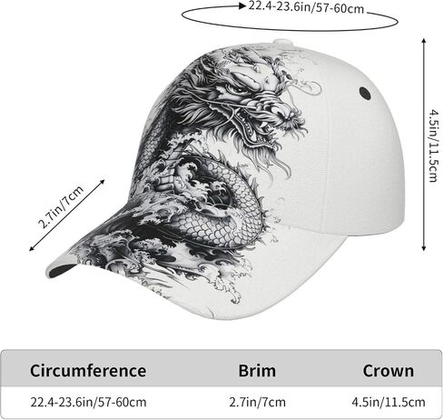 لعبة البيسبول Cap Dragon Hat للرجال نساء ، والأزياء القابلة للتعديل التنين الصيني للبيسبول قبعة القبعات الشاحنة غير الرسمية in Kuwait
