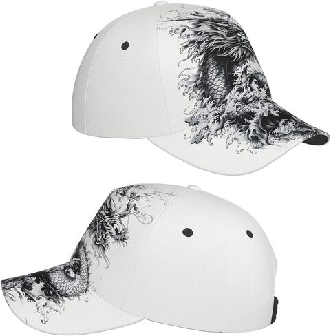 لعبة البيسبول Cap Dragon Hat للرجال نساء ، والأزياء القابلة للتعديل التنين الصيني للبيسبول قبعة القبعات الشاحنة غير الرسمية in Kuwait