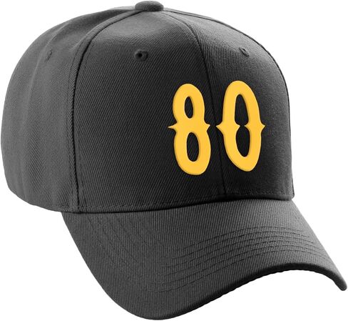 Daxton Structured Baseball Hat Cap Curved Visor Vintage Gold Custom Number in Kuwait