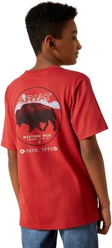 ARIAT BOY'S BRICK RED PATRIOT BUFFALO COIN TEE Shirt in Saudi Arabia