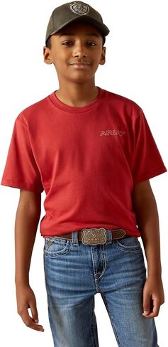ARIAT BOY'S BRICK RED PATRIOT BUFFALO COIN TEE Shirt in Saudi Arabia