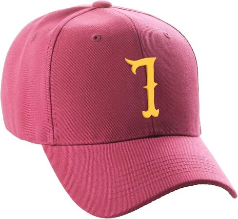 Daxton Structured Baseball Hat Cap Curved Visor Vintage Gold Custom Number in Kuwait