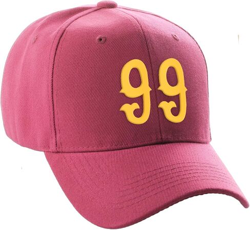 Daxton Structured Baseball Hat Cap Curved Visor Vintage Gold Custom Number in Kuwait