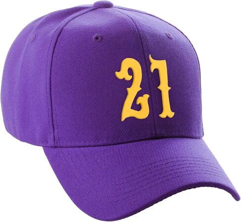 Daxton Structured Baseball Hat Cap Curved Visor Vintage Gold Custom Number in Kuwait