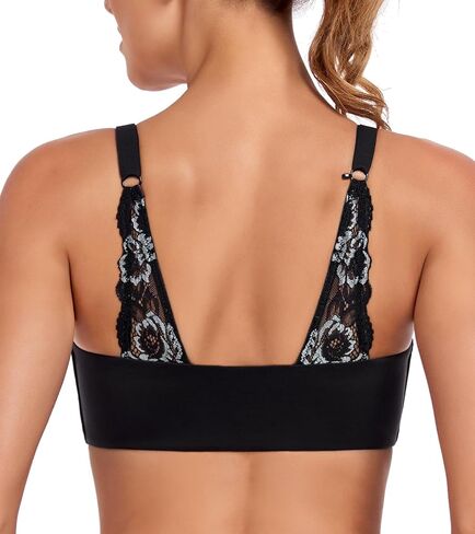 Lemorosy Women's Front Closure Bra Comfortable Wireless Lightly Lined Plus Size Full Coverage Racerback Brassiere in Saudi Arabia
