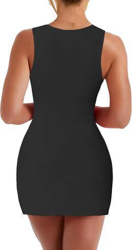 Kaximil Women's Sexy Sleeveless Bodycon Mini Dress Square Neck Corset Short Party Club Dresses in Kuwait