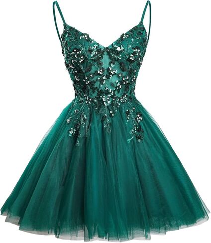 Sparkly Sequin Tulle Homecoming Dresses for Teens Spaghetti Straps Glitter DAMA Dress for Quinceanera Short Prom Gown in Kuwait