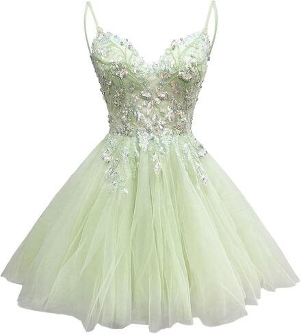 Sparkly Sequin Tulle Homecoming Dresses for Teens Spaghetti Straps Glitter DAMA Dress for Quinceanera Short Prom Gown in Kuwait