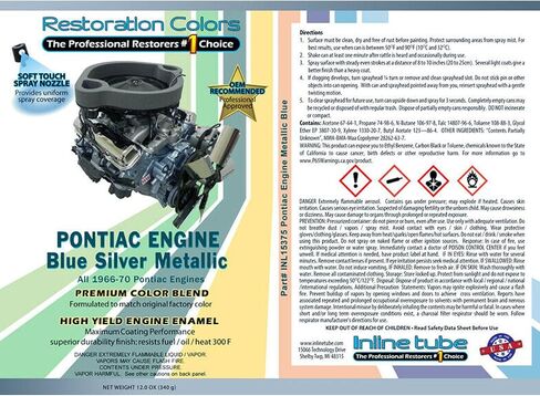 أنبوب مضمّن متوافق مع 1966-70 Pontiac All V8 Engine Metallic Blue Paint 1PC in Saudi Arabia
