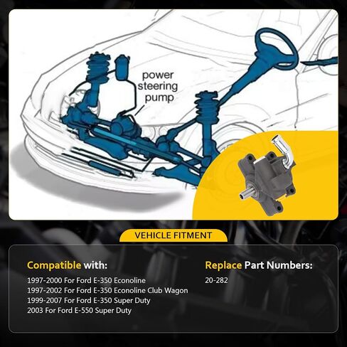 OCPTY Power Steering Pump Compatible with 1997-2000 For Ford E-350 Econoline 1997-2002 For Ford E-350 Econoline Club Wagon 1999-2007 For Ford E-350 Super Duty 20-282 Power Assist Pump in Saudi Arabia