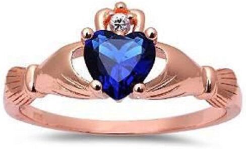 CloseoutWarehouse Simulated Emerald Cubic Zirconia Claddagh Benediction Ring Sterling Silver (Color Options, Sizes 3-15) in Saudi Arabia