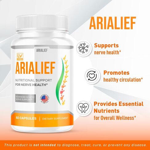 (2 عبوة) كبسولات arialief لعرق النسا ، الدعم الغذائي الأرياليف لصحة الأعصاب ، Arialeaf Prime Palm Sciatica ، Aria Leaf Primepalm Aria Lief Vitamin ، شهرين in Kuwait