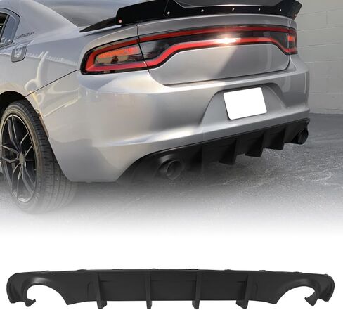 Rear Bumper Diffuser Lip, Compatible with 2015-2023 Dodge Charger Base & SXT, PP Matte Black Rear Lower Lip Valance Splitter in Kuwait