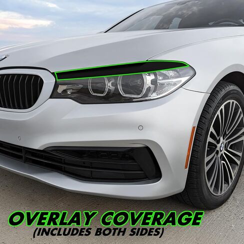 Slickmod Precut Vinyl Smoke Lint لعام 2017-2020 BMW 5 Series G30 Meadlight (Light Smoke ، 1. المصباح الأمامي) in Saudi Arabia