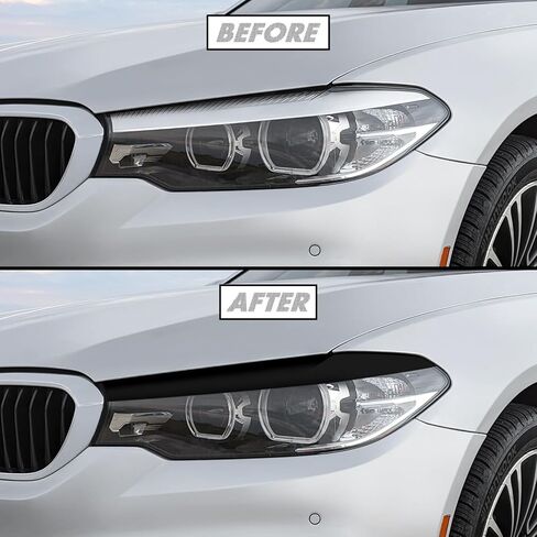 Slickmod Precut Vinyl Smoke Lint لعام 2017-2020 BMW 5 Series G30 Meadlight (Light Smoke ، 1. المصباح الأمامي) in Saudi Arabia