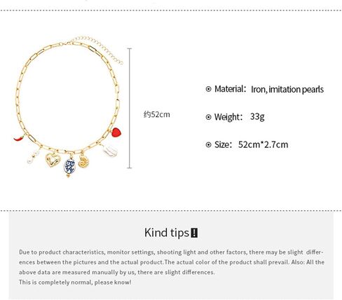 Gold Charm Necklace for Women Summer Charm Necklace Trendy Heart Pearl Flower Conch Pepper Pendant Necklace Paper Clip Choker Necklace Beach Jewelry Gifts in Saudi Arabia