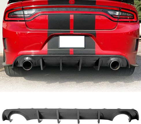 شفة نشر المصد الخلفي ، متوافق مع 2015-2023 Dodge Charger Base & SXT ، PP الأسود الأسود الخلفي in Saudi Arabia