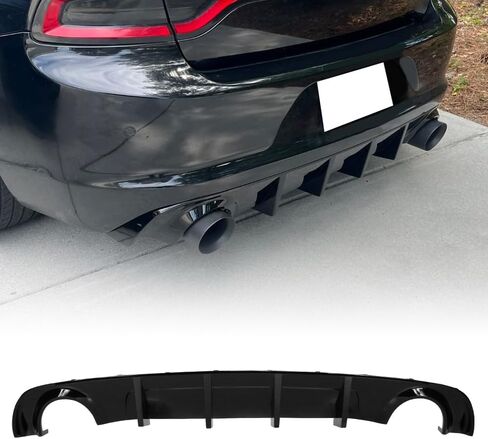 Rear Bumper Diffuser Lip, Compatible with 2015-2023 Dodge Charger Base & SXT, PP Matte Black Rear Lower Lip Valance Splitter in Kuwait