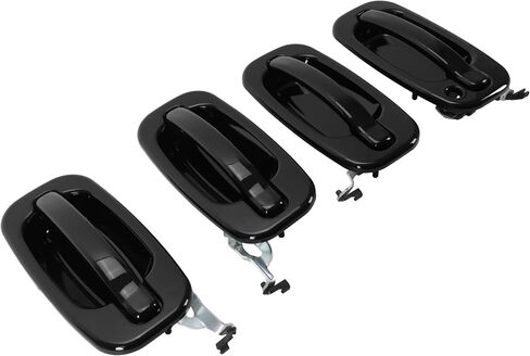 HECASA Door Handle Compatible with 1999-2007 Chevy Silverado Sierra 1500/2500/3500 Yukon Tahoe Replace for 15745149 15182419 15745141 15745140 w/Key Hole Painted+Chrome 4Pcs (Front&Rear,Left&Right) in Saudi Arabia