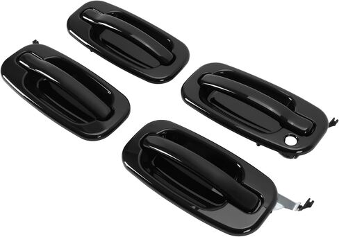 HECASA Door Handle Compatible with 1999-2007 Chevy Silverado Sierra 1500/2500/3500 Yukon Tahoe Replace for 15745149 15182419 15745141 15745140 w/Key Hole Painted+Chrome 4Pcs (Front&Rear,Left&Right) in Saudi Arabia
