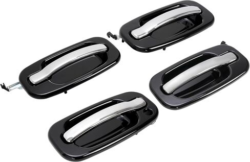 HECASA Door Handle Compatible with 1999-2007 Chevy Silverado Sierra 1500/2500/3500 Yukon Tahoe Replace for 15745149 15182419 15745141 15745140 w/Key Hole Painted+Chrome 4Pcs (Front&Rear,Left&Right) in Saudi Arabia
