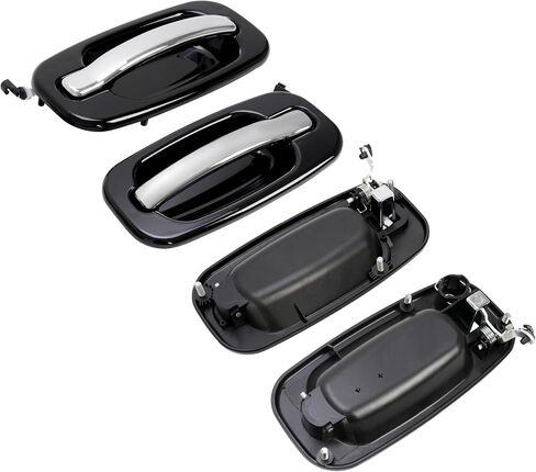 HECASA Door Handle Compatible with 1999-2007 Chevy Silverado Sierra 1500/2500/3500 Yukon Tahoe Replace for 15745149 15182419 15745141 15745140 w/Key Hole Painted+Chrome 4Pcs (Front&Rear,Left&Right) in Saudi Arabia