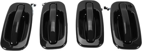 HECASA Door Handle Compatible with 1999-2007 Chevy Silverado Sierra 1500/2500/3500 Yukon Tahoe Replace for 15745149 15182419 15745141 15745140 w/Key Hole Painted+Chrome 4Pcs (Front&Rear,Left&Right) in Saudi Arabia