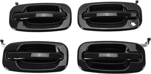 HECASA Door Handle Compatible with 1999-2007 Chevy Silverado Sierra 1500/2500/3500 Yukon Tahoe Replace for 15745149 15182419 15745141 15745140 w/Key Hole Painted+Chrome 4Pcs (Front&Rear,Left&Right) in Saudi Arabia
