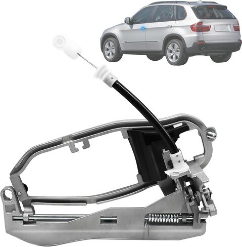 Front Driver Side Exterior Door Handle Left Door Carrier Handle Carrier Assembly Compatible with BMW E53 X5 3.0L 4.4L 4.6L 4.8L 2000 2001 2002 2003 2004 2005 2006 Replaces 51218243615 95316 in Saudi Arabia